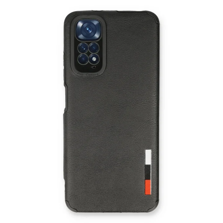 Mey İthalat®  Xiaomi Redmi Note 11 Kılıf Loop Deri Silikon - Siyah
