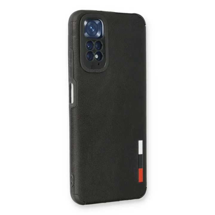 Mey İthalat®  Xiaomi Redmi Note 11 Kılıf Loop Deri Silikon - Siyah
