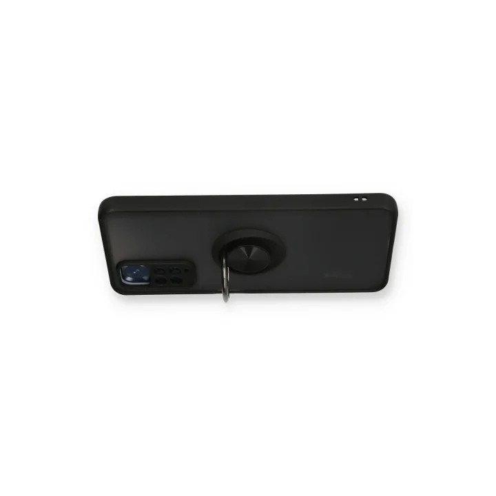 Mey İthalat®  Xiaomi Redmi Note 11 Kılıf Montreal Yüzüklü Silikon Kapak - Siyah