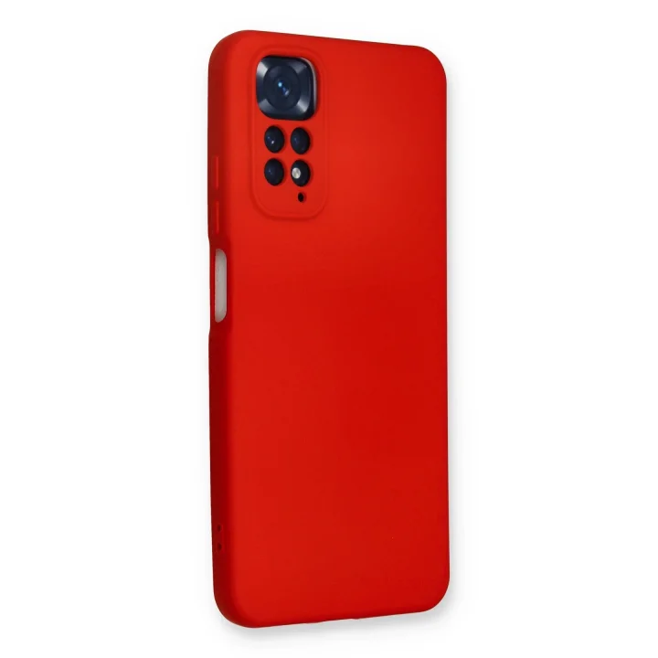 Mey İthalat®  Xiaomi Redmi Note 11 Kılıf Nano içi Kadife Silikon - Kırmızı