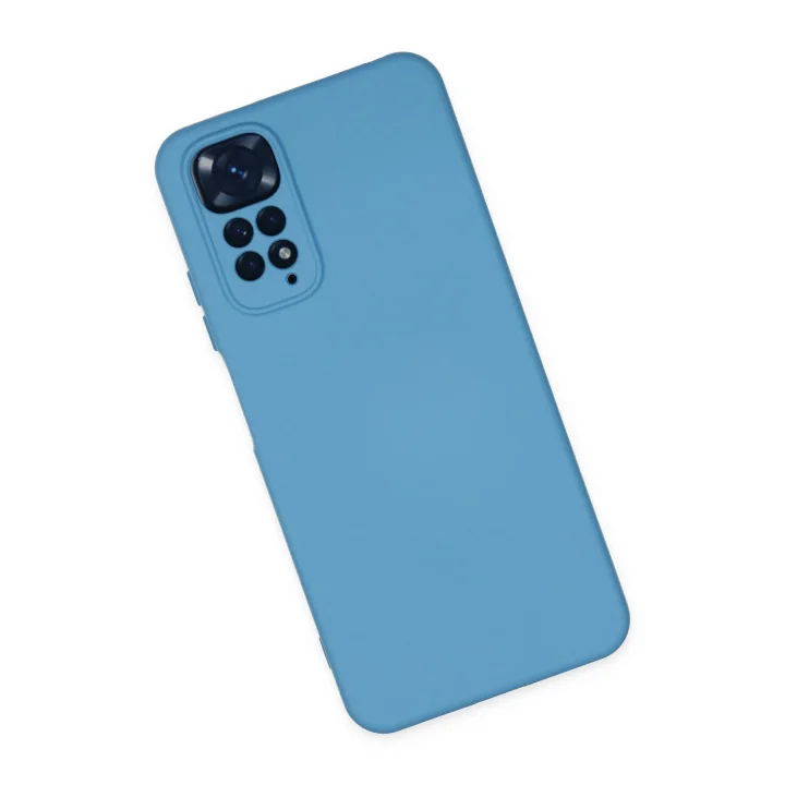 Mey İthalat®  Xiaomi Redmi Note 11 Kılıf Nano içi Kadife Silikon - Mavi