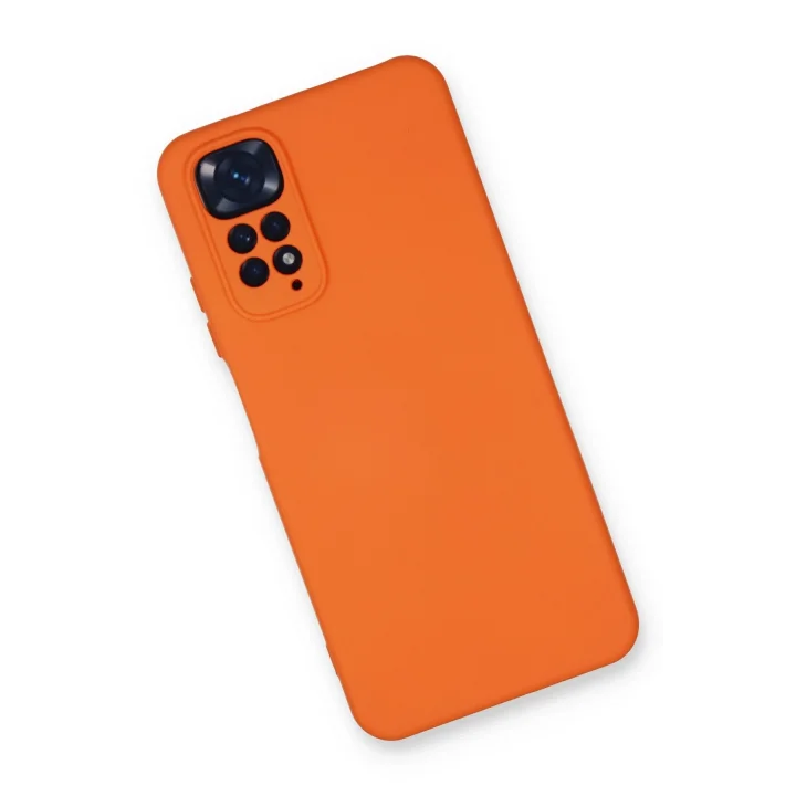 Mey İthalat®  Xiaomi Redmi Note 11 Kılıf Nano içi Kadife Silikon - Turuncu