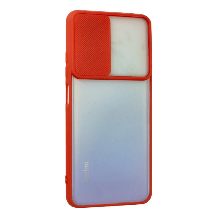 Mey İthalat®  Xiaomi Redmi Note 11 Kılıf Palm Buzlu Kamera Sürgülü Silikon - Kırmızı