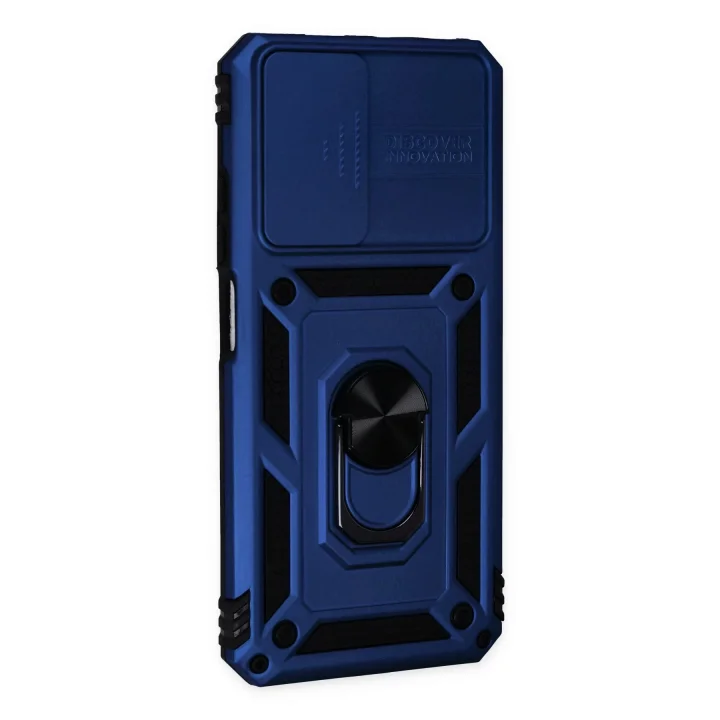 Mey İthalat®  Xiaomi Redmi Note 11 Kılıf Pars Lens Yüzüklü Silikon - Lacivert