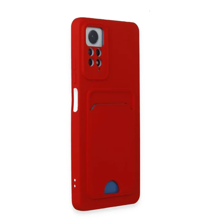 Mey İthalat®  Xiaomi Redmi Note 11 Pro Kılıf Kelvin Kartvizitli Silikon - Kırmızı