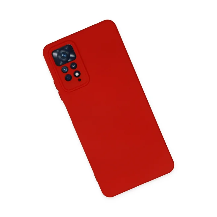 Mey İthalat®  Xiaomi Redmi Note 11 Pro Kılıf Nano içi Kadife Silikon - Kırmızı