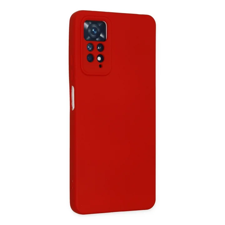 Mey İthalat®  Xiaomi Redmi Note 11 Pro Kılıf Nano içi Kadife Silikon - Kırmızı
