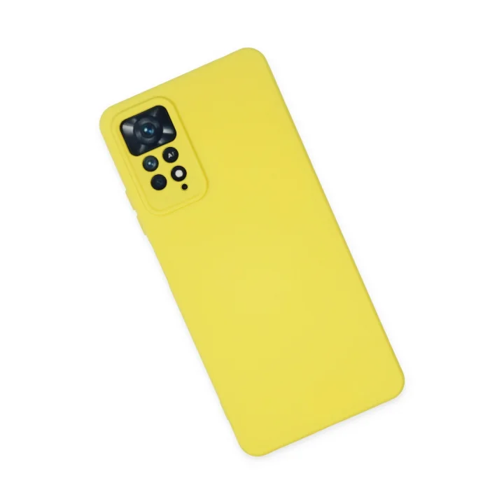 Mey İthalat®  Xiaomi Redmi Note 11 Pro Kılıf Nano içi Kadife Silikon - Sarı