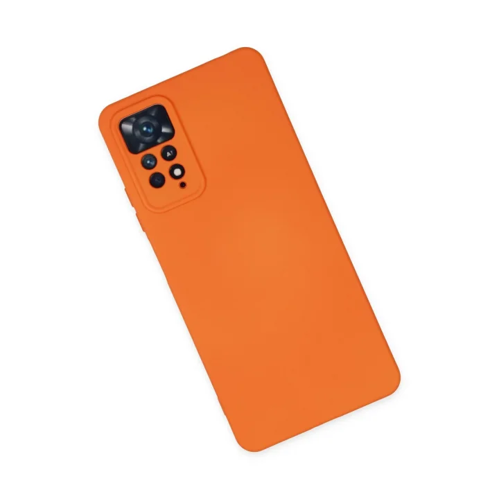 Mey İthalat®  Xiaomi Redmi Note 11 Pro Kılıf Nano içi Kadife Silikon - Turuncu