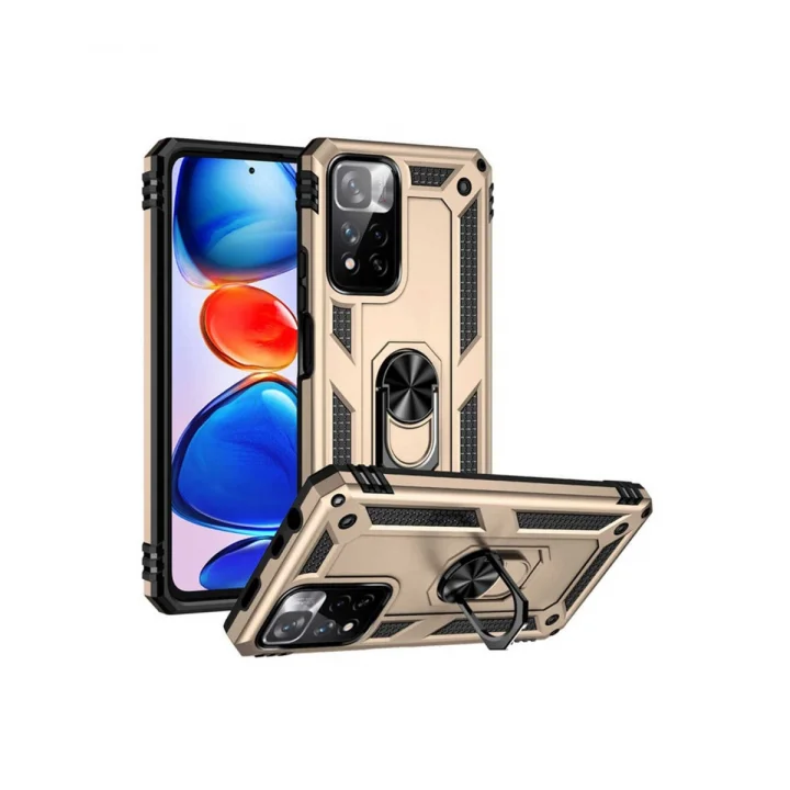 Mey İthalat®  Xiaomi Redmi Note 11 Pro Plus 5G Kılıf Sofya Yüzüklü Silikon Kapak - Gold