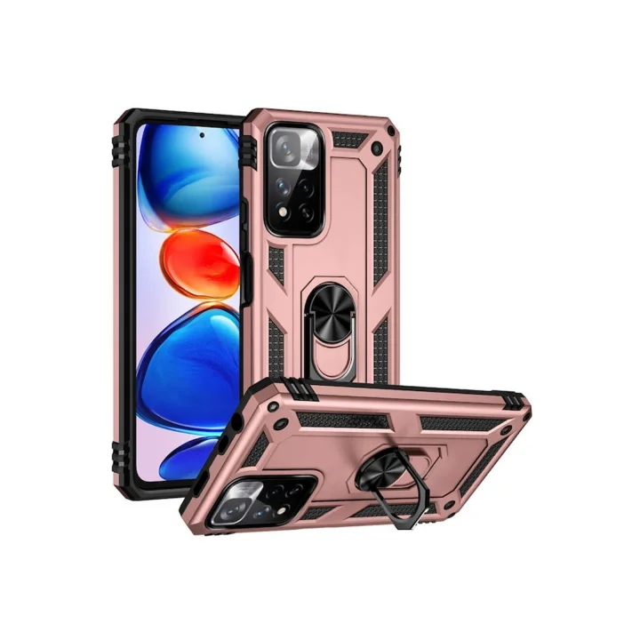 Mey İthalat®  Xiaomi Redmi Note 11 Pro Plus 5G Kılıf Sofya Yüzüklü Silikon Kapak - Rose