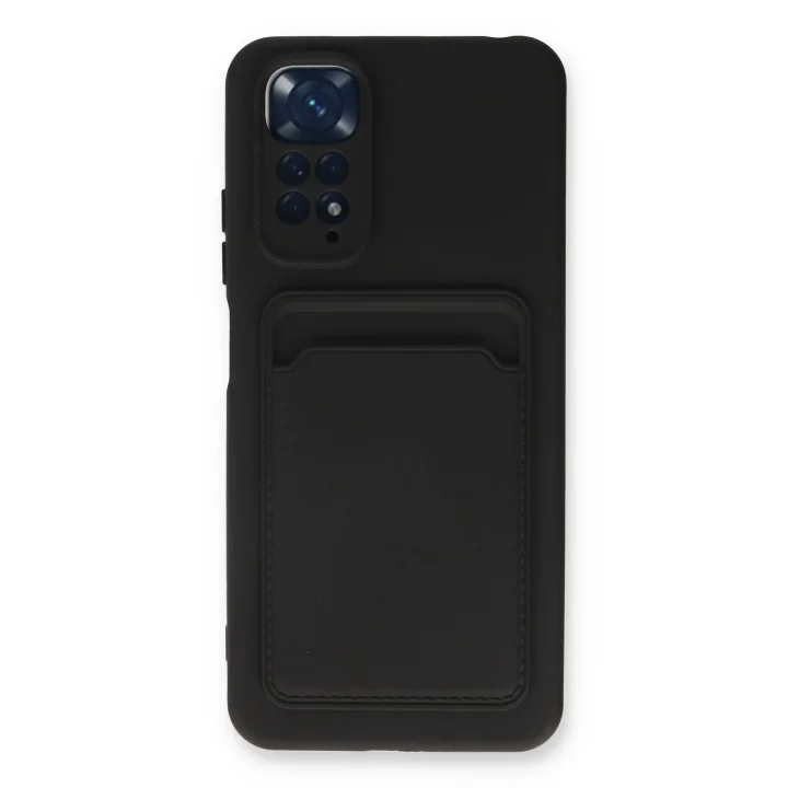 Mey İthalat®  Xiaomi Redmi Note 11S Kılıf Kelvin Kartvizitli Silikon - Siyah