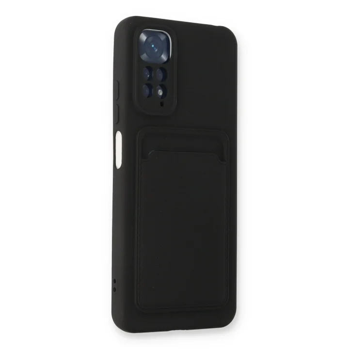Mey İthalat®  Xiaomi Redmi Note 11S Kılıf Kelvin Kartvizitli Silikon - Siyah