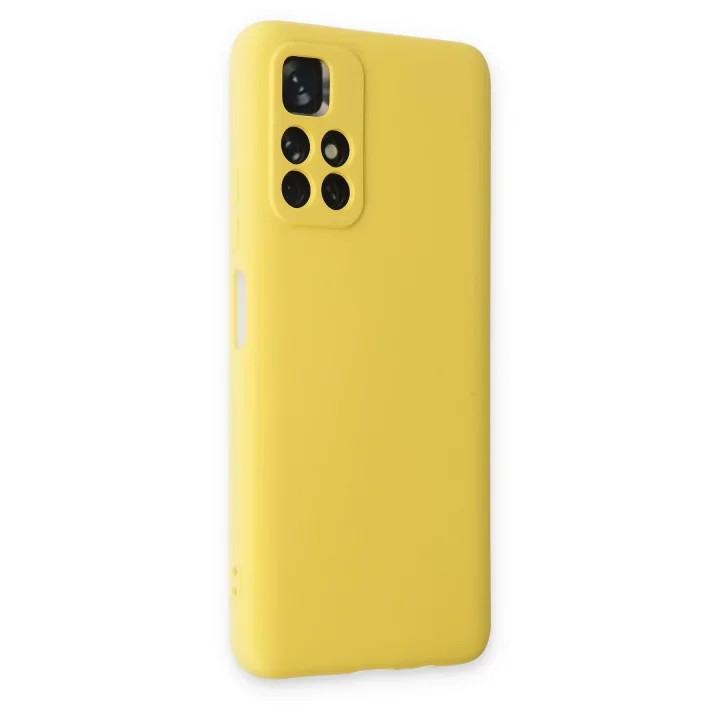 Mey İthalat®  Xiaomi Redmi Note 11T Kılıf Nano içi Kadife Silikon - Sarı
