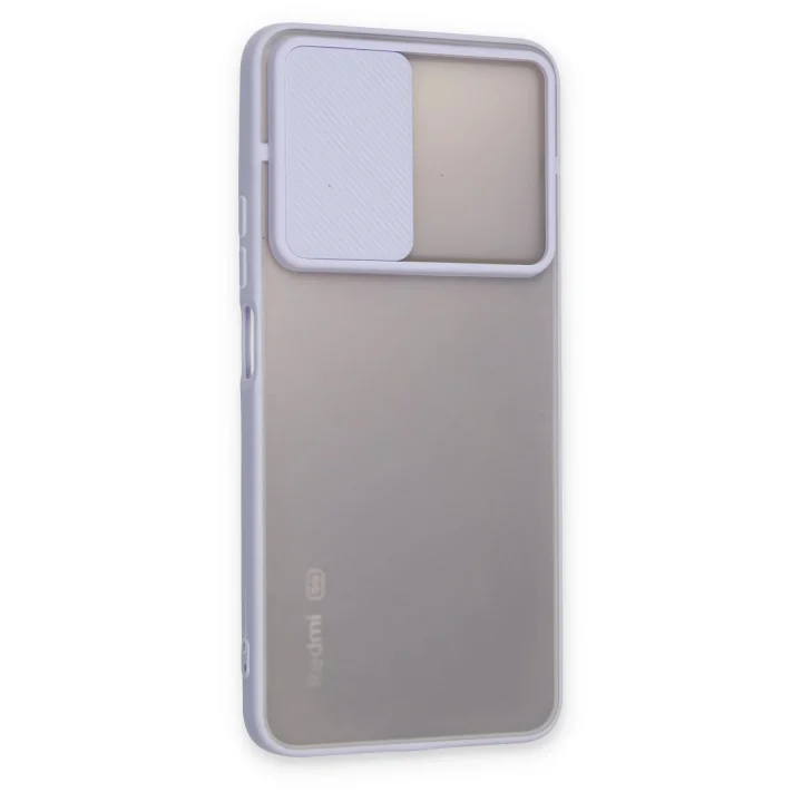 Mey İthalat®  Xiaomi Redmi Note 11T Kılıf Palm Buzlu Kamera Sürgülü Silikon - Lila
