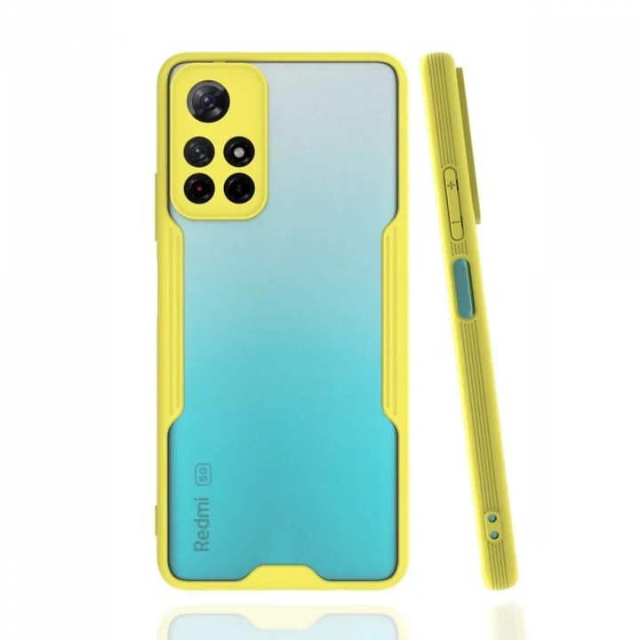 Mey İthalat®  Xiaomi Redmi Note 11T Kılıf Platin Silikon - Sarı