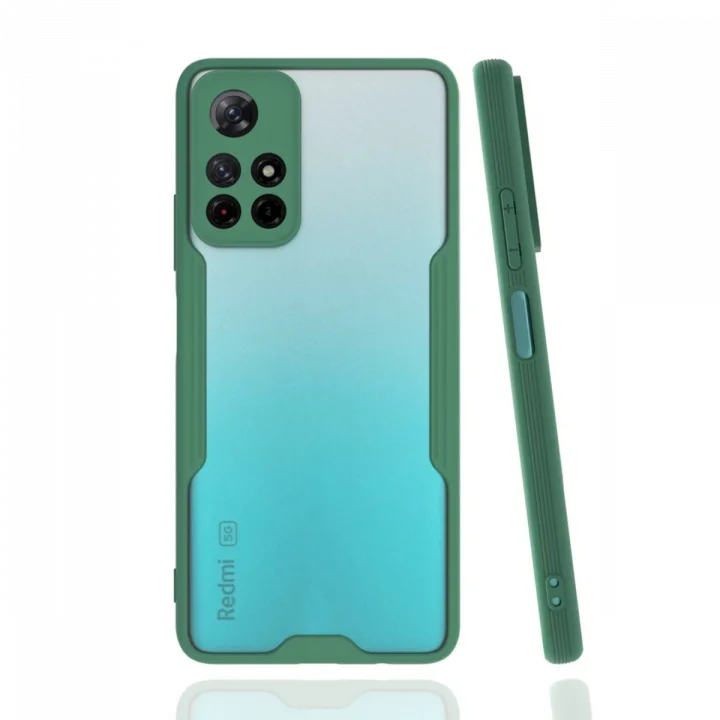 Mey İthalat®  Xiaomi Redmi Note 11T Kılıf Platin Silikon - Yeşil