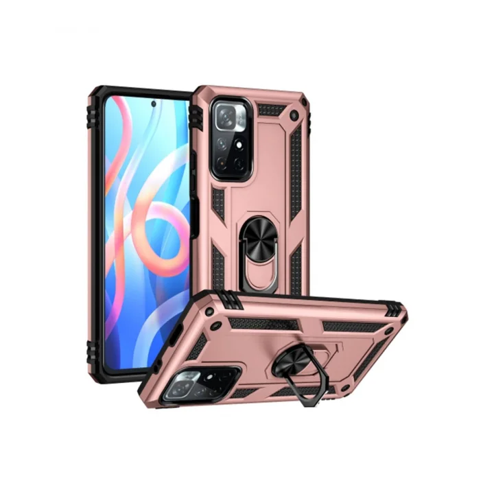 Mey İthalat®  Xiaomi Redmi Note 11T Kılıf Sofya Yüzüklü Silikon Kapak - Rose