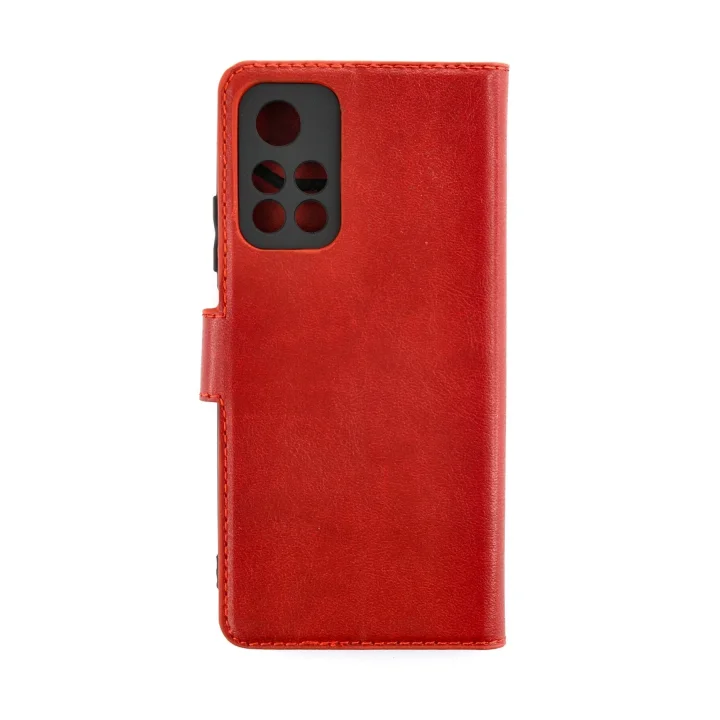 Mey İthalat®   Redmi Note 11T Kılıf Trend S Plus Kapaklı Kılıf - Kırmızı