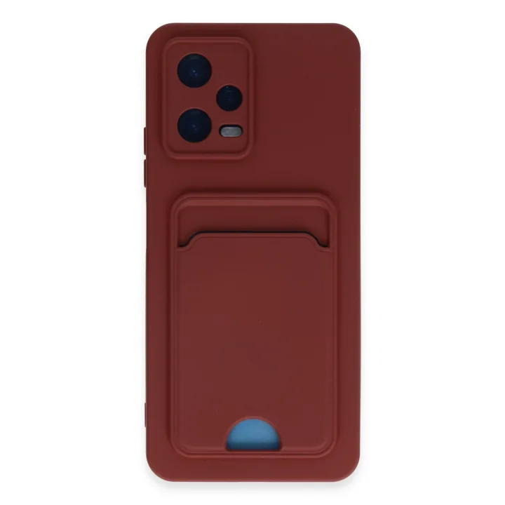 Mey İthalat®  Xiaomi Redmi Note 12 4G Kılıf Kelvin Kartvizitli Silikon - Bordo