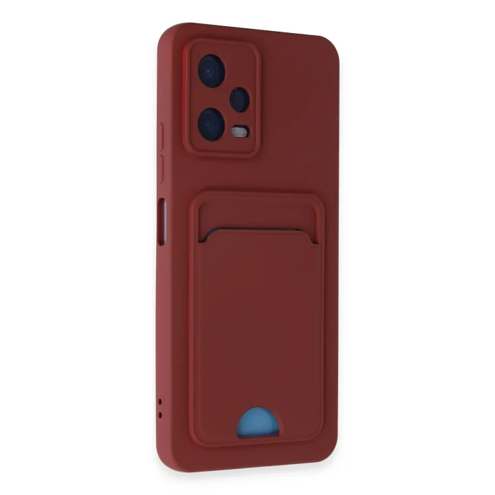 Mey İthalat®  Xiaomi Redmi Note 12 4G Kılıf Kelvin Kartvizitli Silikon - Bordo
