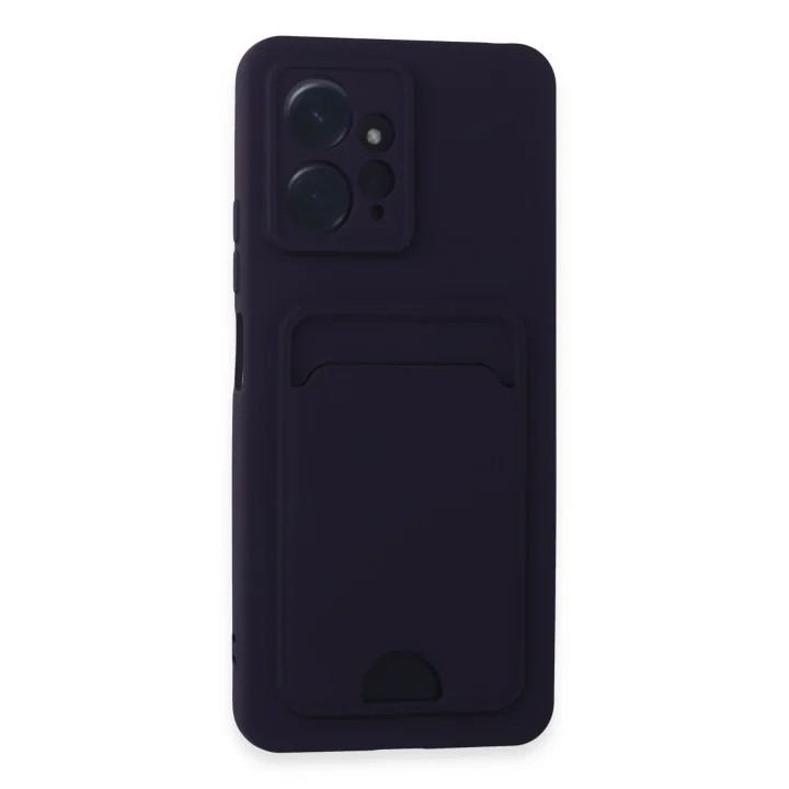 Mey İthalat®  Xiaomi Redmi Note 12 4G Kılıf Kelvin Kartvizitli Silikon - Derin Mor