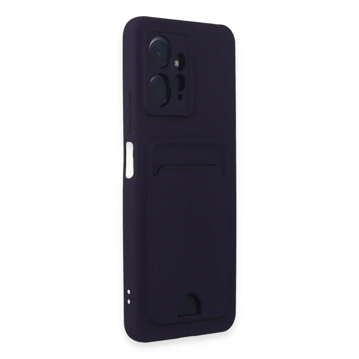 Mey İthalat®  Xiaomi Redmi Note 12 4G Kılıf Kelvin Kartvizitli Silikon - Derin Mor