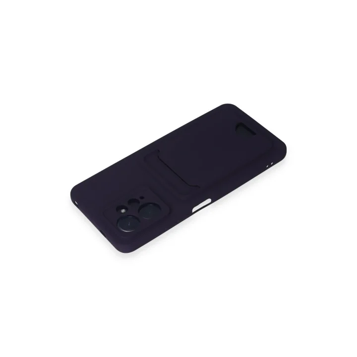 Mey İthalat®  Xiaomi Redmi Note 12 4G Kılıf Kelvin Kartvizitli Silikon - Derin Mor