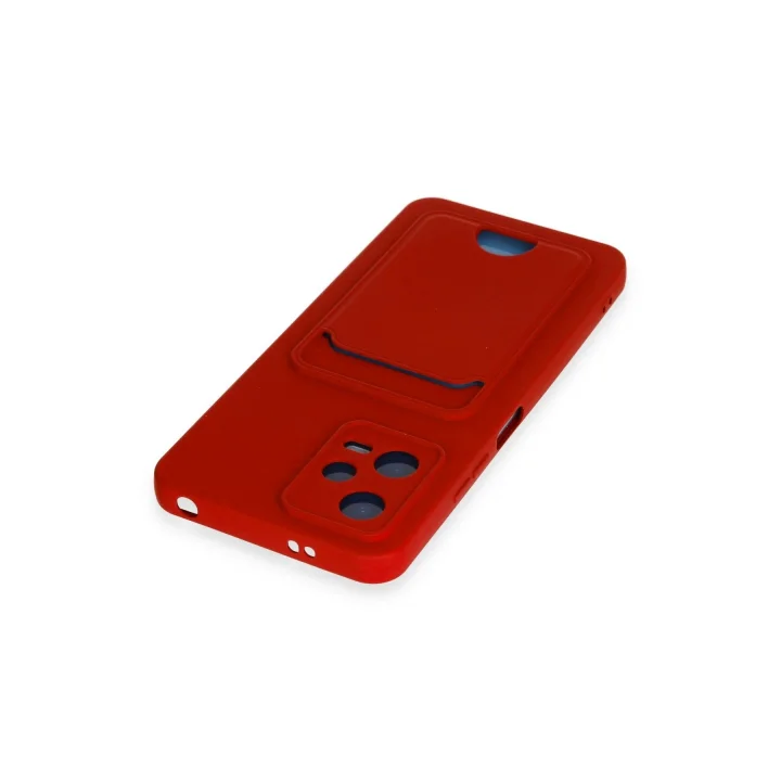 Mey İthalat®  Xiaomi Redmi Note 12 4G Kılıf Kelvin Kartvizitli Silikon - Kırmızı