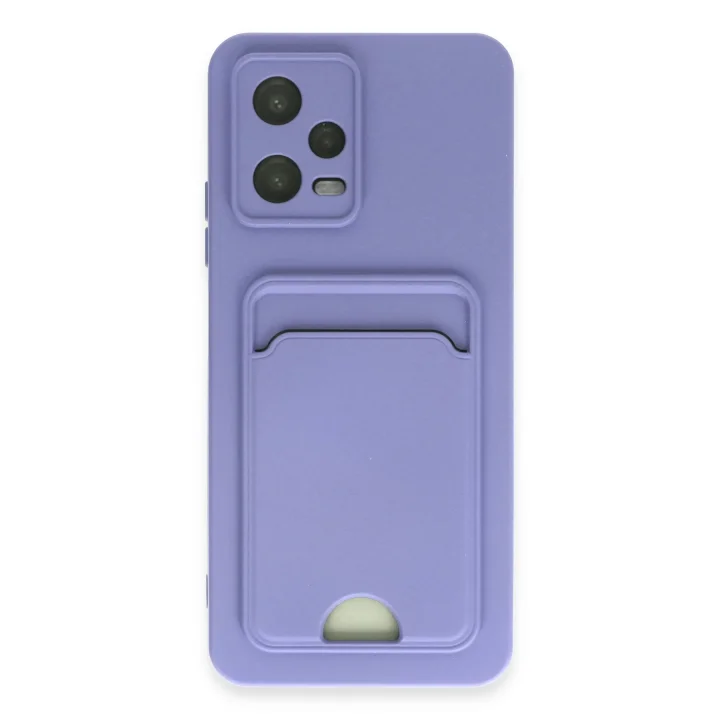 Mey İthalat®  Xiaomi Redmi Note 12 4G Kılıf Kelvin Kartvizitli Silikon - Lila