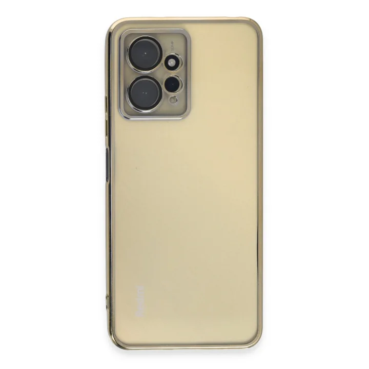 Mey İthalat®  Xiaomi Redmi Note 12 4G Kılıf  Lensli Silikon - Gold