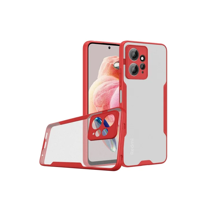 Mey İthalat®  Xiaomi Redmi Note 12 4G Kılıf Platin Silikon - Kırmızı