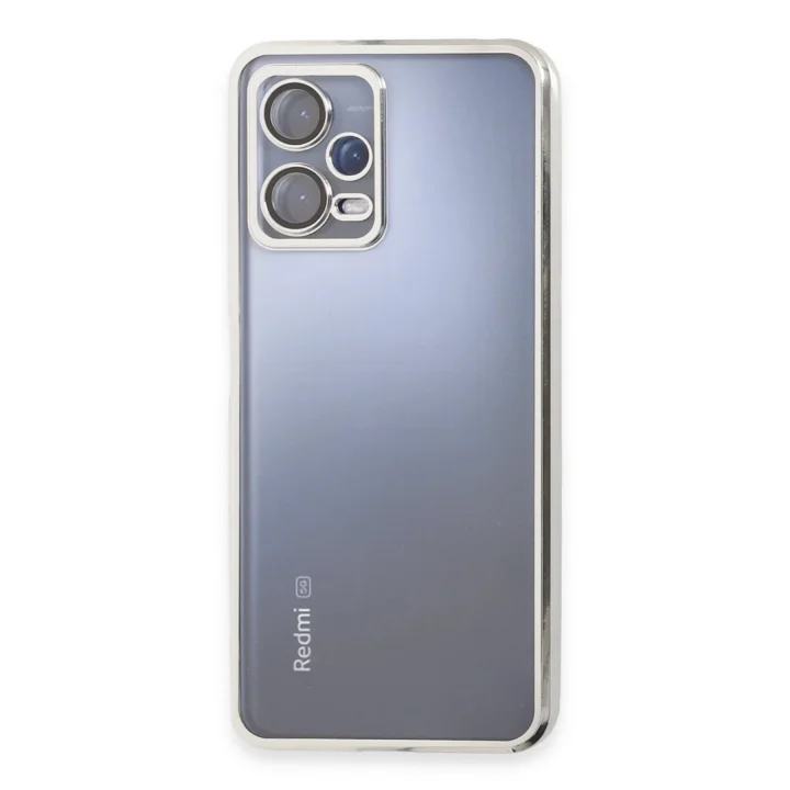 Mey İthalat®  Xiaomi Redmi Note 12 5G Kılıf  Lensli Silikon - Gümüş