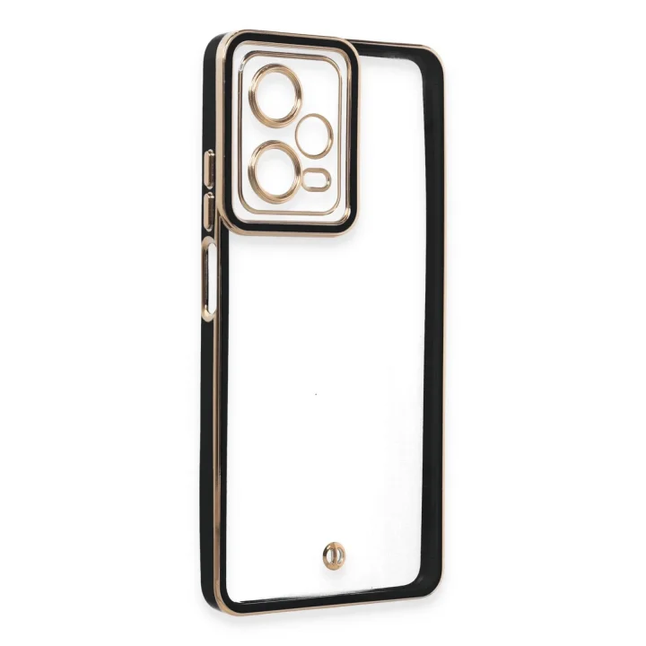 Mey İthalat®  Xiaomi Redmi Note 12 5G Kılıf Liva Lens Silikon - Siyah