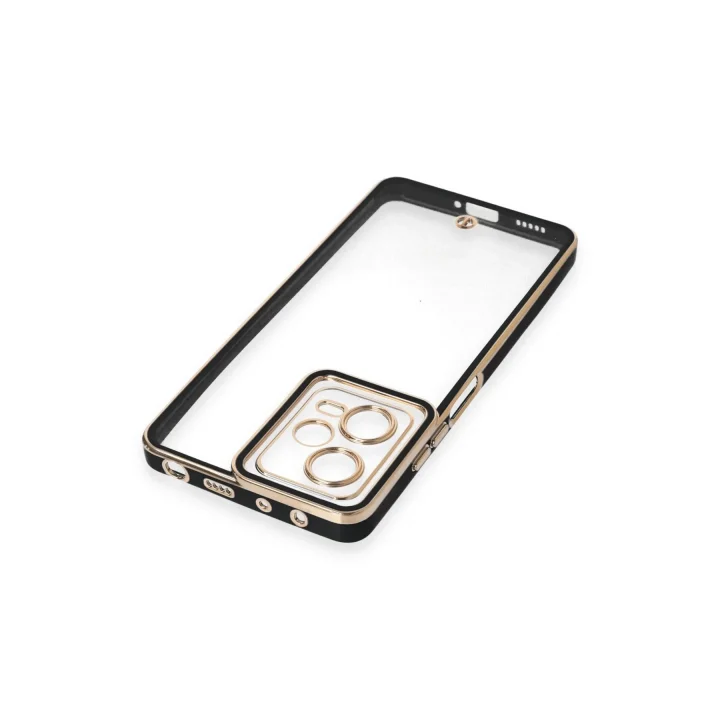 Mey İthalat®  Xiaomi Redmi Note 12 5G Kılıf Liva Lens Silikon - Siyah