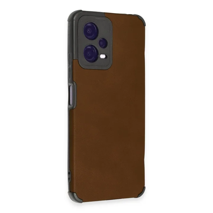 Mey İthalat®  Xiaomi Redmi Note 12 5G Kılıf Loop Deri Silikon - Kahverengi