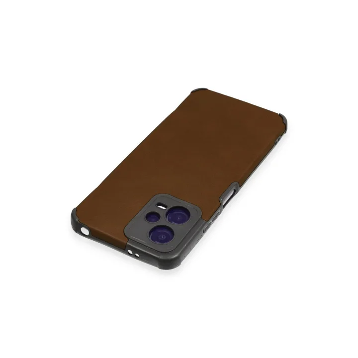 Mey İthalat®  Xiaomi Redmi Note 12 5G Kılıf Loop Deri Silikon - Kahverengi