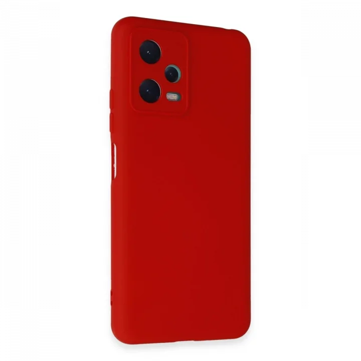 Mey İthalat®  Xiaomi Redmi Note 12 5G Kılıf Nano içi Kadife Silikon - Kırmızı
