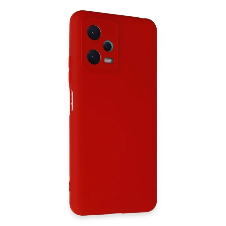 Mey İthalat®  Xiaomi Redmi Note 12 5G Kılıf Nano içi Kadife Silikon - Kırmızı