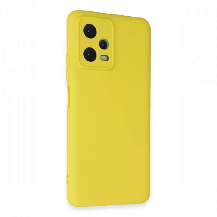 Mey İthalat®  Xiaomi Redmi Note 12 5G Kılıf Nano içi Kadife Silikon - Sarı