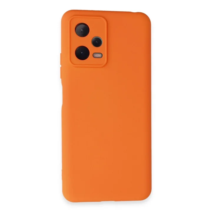 Mey İthalat®  Xiaomi Redmi Note 12 5G Kılıf Nano içi Kadife Silikon - Turuncu