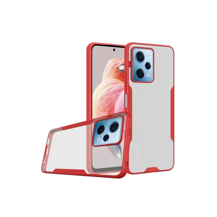 Mey İthalat®   Redmi Note 12 5G Kılıf Platin Silikon - Kırmızı