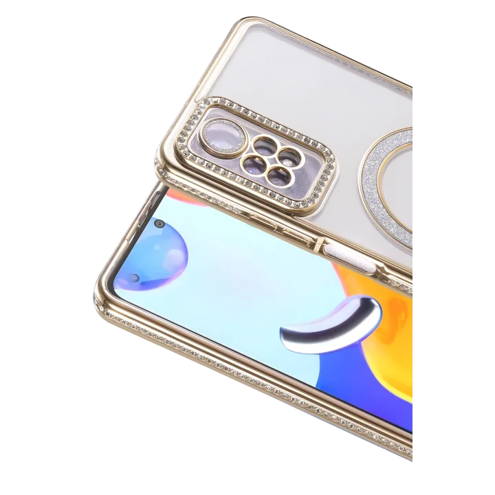 Mey İthalat®   Redmi Note 12 Pro 4G Joke Simli Magneticsafe Kılıf - Gold