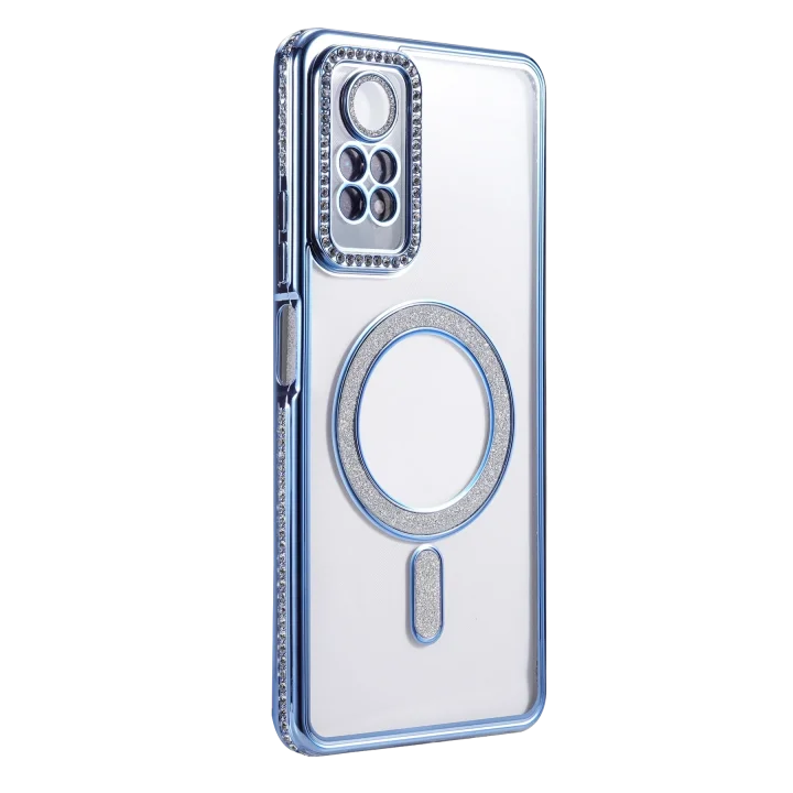 Mey İthalat®   Redmi Note 12 Pro 4G Joke Simli Magneticsafe Kılıf - Mavi