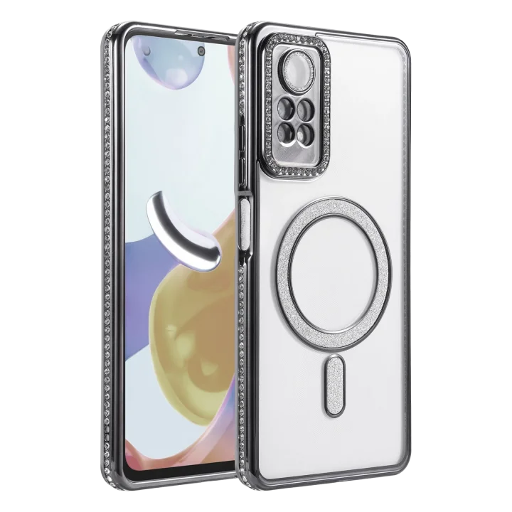 Mey İthalat®  Xiaomi Redmi Note 12 Pro 4G Joke Simli Magneticsafe Kılıf - Siyah