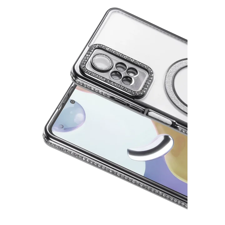 Mey İthalat®  Xiaomi Redmi Note 12 Pro 4G Joke Simli Magneticsafe Kılıf - Siyah