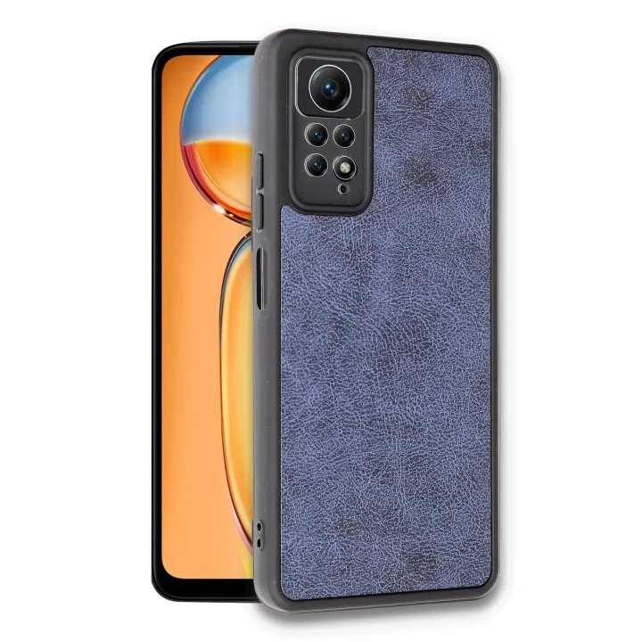 Mey İthalat®   Redmi Note 12 Pro 4G Kılıf Aras Deri Kapak - Lacivert