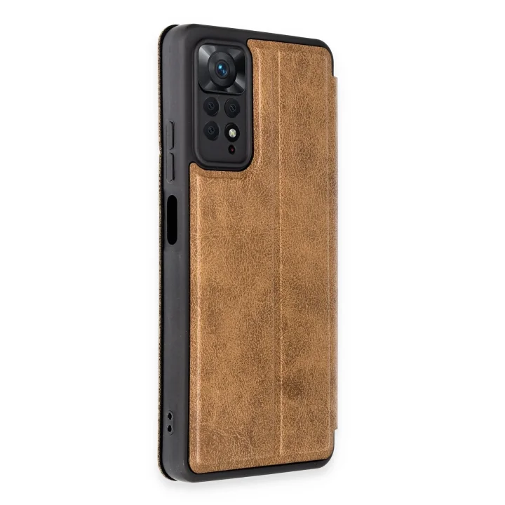 Mey İthalat®   Redmi Note 12 Pro 4G Kılıf Flip Cover - Taba