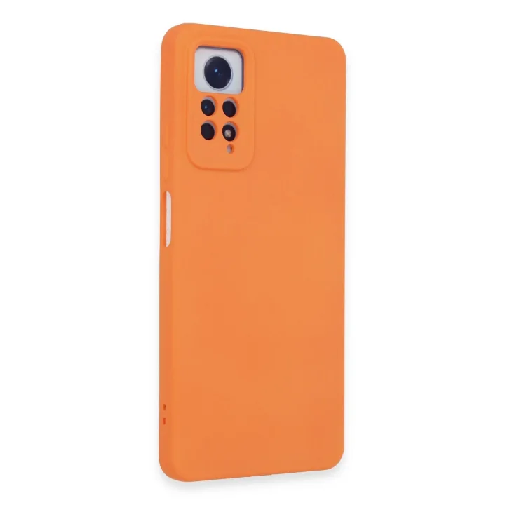 Mey İthalat®  Xiaomi Redmi Note 12 Pro 4G Kılıf Nano içi Kadife Silikon - Turuncu