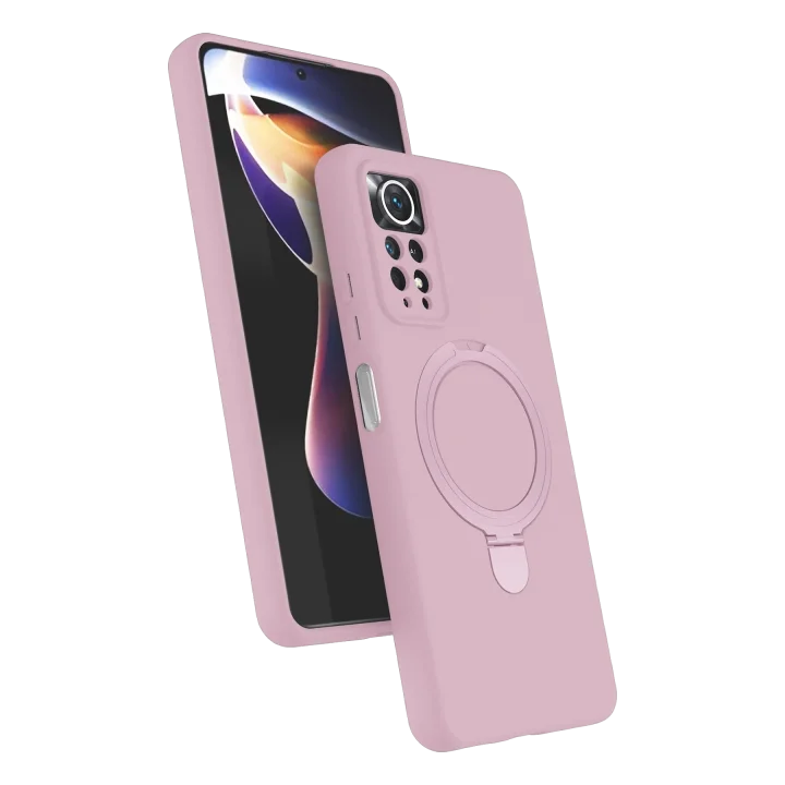 Mey İthalat®  Xiaomi Redmi Note 12 Pro 4G Regal Magsafe Standlı Kapak - Açık Pembe